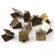 Metal Ribbon crimp end 6x7mm Bronze